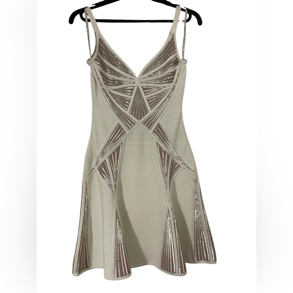 Herve Leger ($1930USD) Leia Alabaster Dress - Picture 2 of 6